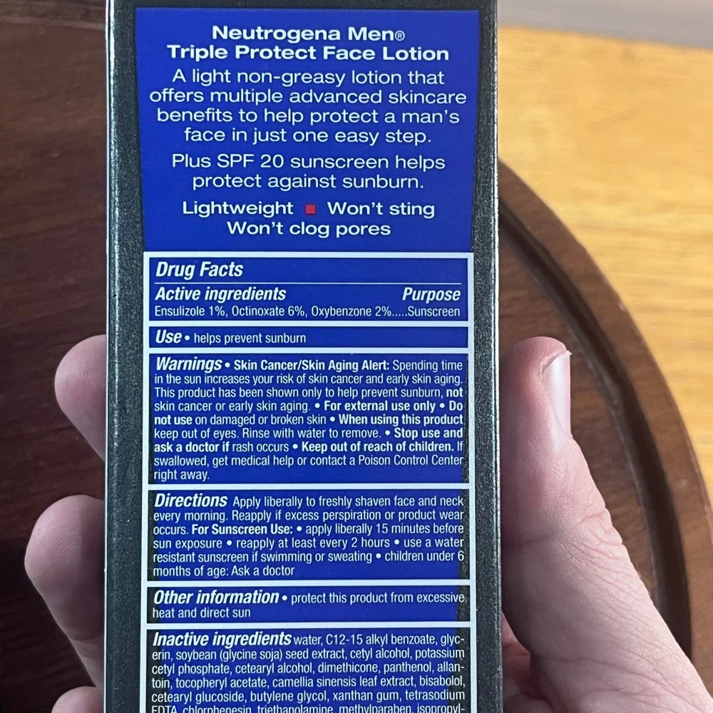 Neutrogena Men Triple Protect Face Lotion SPF 20 Sunscreen 1.7 oz 50mL New Box